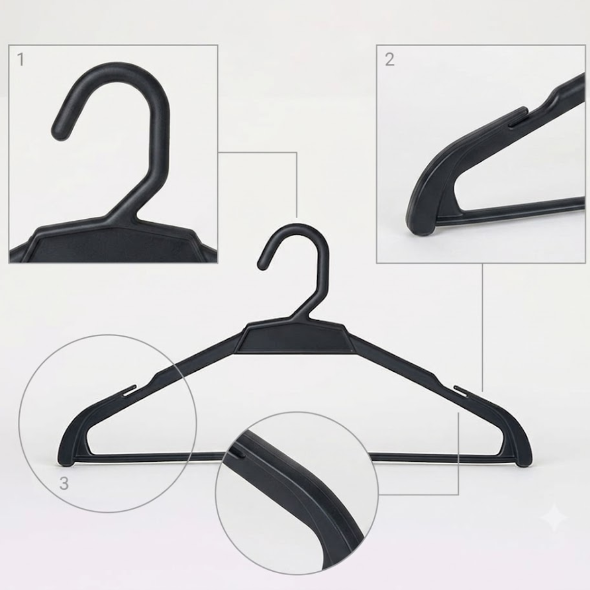 Kit Cabide Adulto Preto Grande - 42cm
