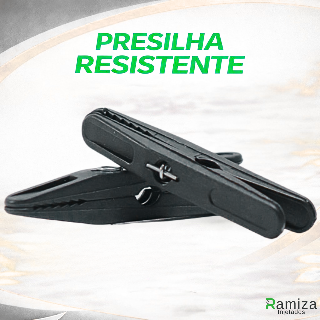 Kit Presilha/Prendedor Preto para Cabides
