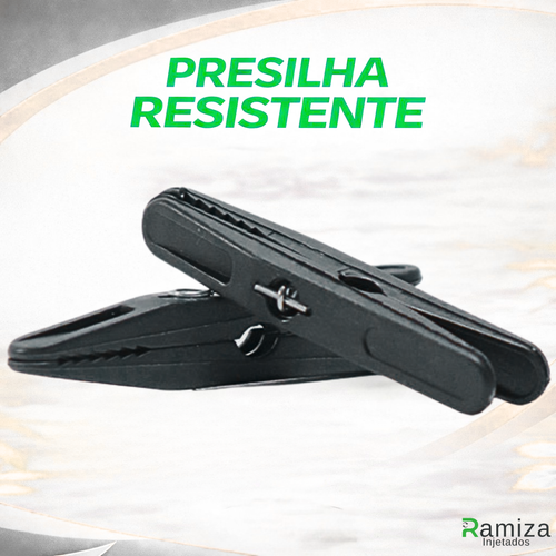 Kit Presilha/Prendedor Preto para Cabides