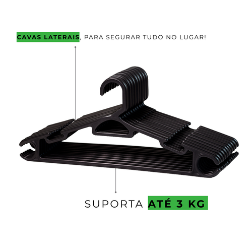 Kit Cabides Adulto Preto Reforçado - 38cm