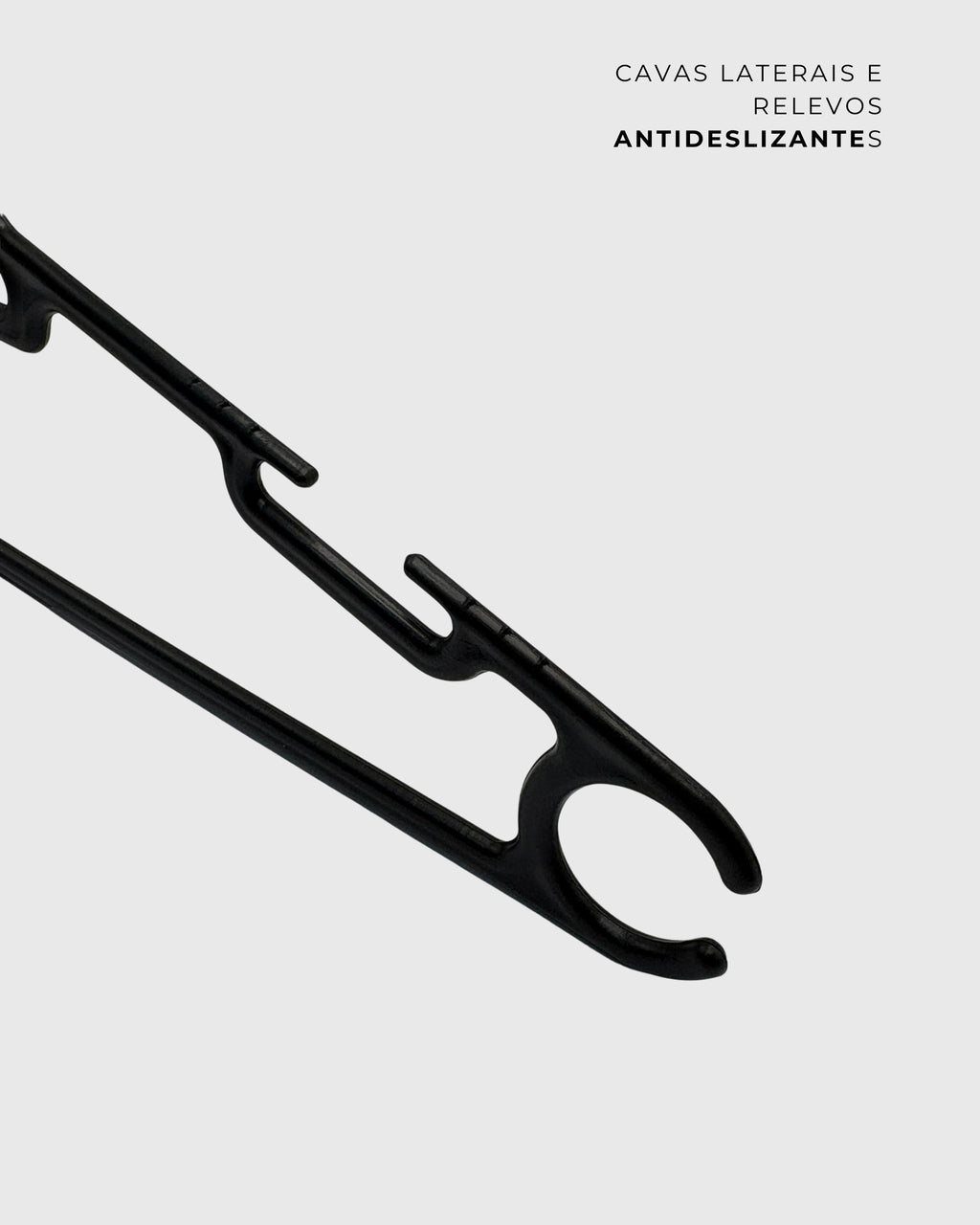 Cabides 38cm Adulto Preto Reforçado Antideslizante Resistente Cavas Laterais