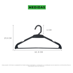 Kit Cabide Adulto Preto Grande - 42cm