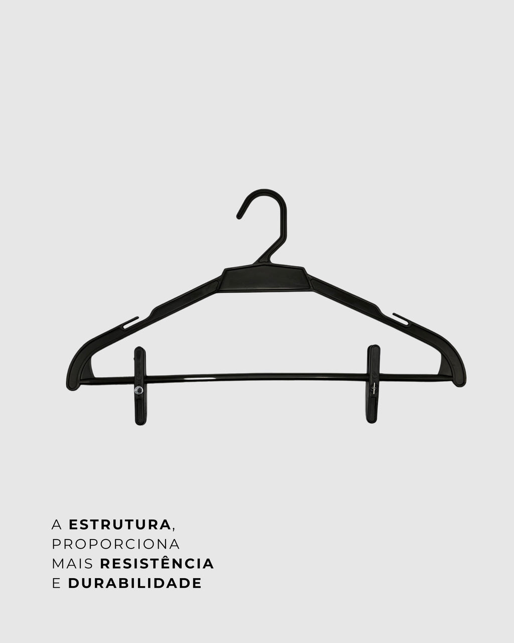 Presilha Plástica 8cm Prendedor para Cabides Organizar Closet Resistente Guarda-Roupa ou Araras