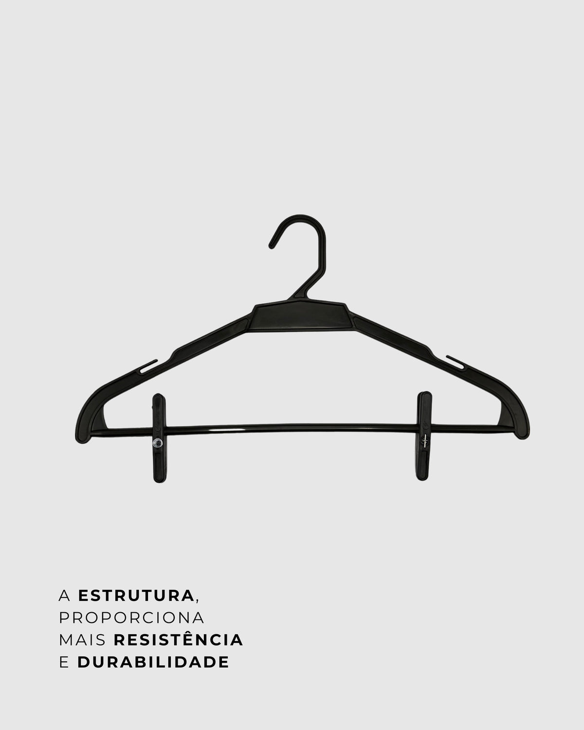 Presilha Plástica 8cm Prendedor para Cabides Organizar Closet Resistente Guarda-Roupa ou Araras