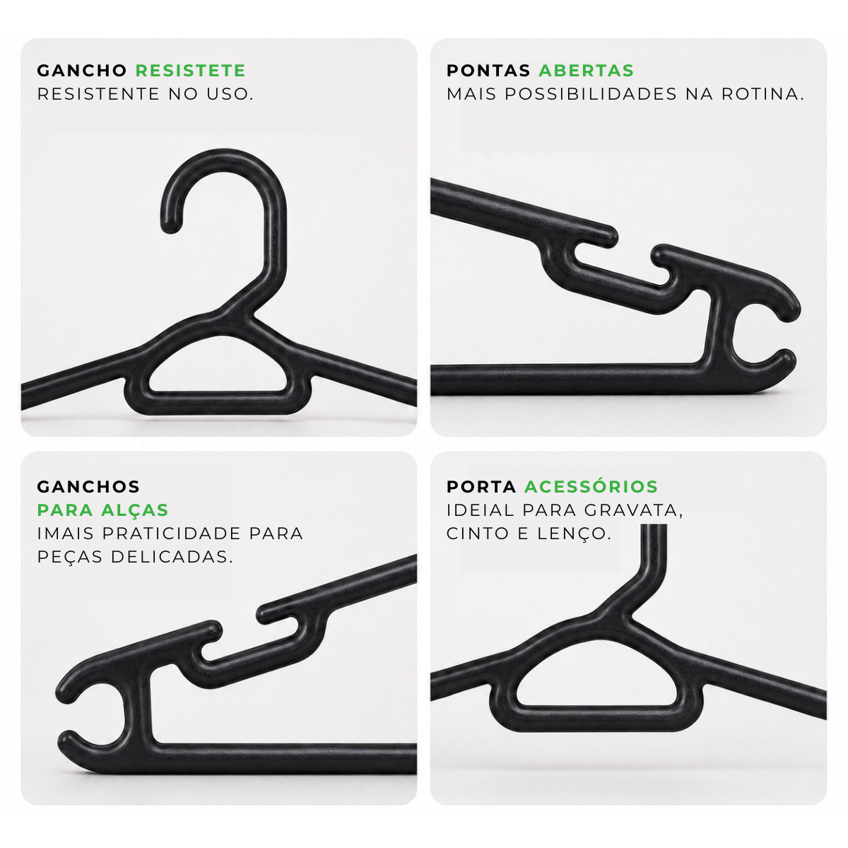 Kit Cabides Adulto Preto Reforçado - 38cm
