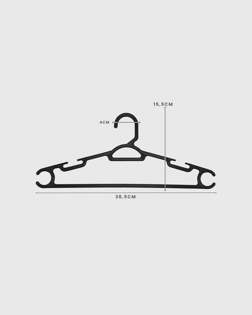 Cabides 38cm Adulto Preto Reforçado Antideslizante Resistente Cavas Laterais