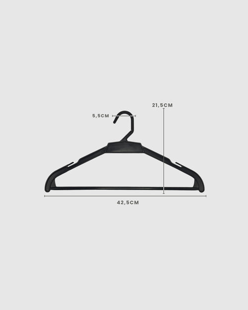 Cabide 42cm Organizador Adulto Robusto Preto Grande Firme Suporta até 5kg de Roupas