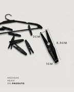 Presilha Plástica 8cm Prendedor para Cabides Organizar Closet Resistente Guarda-Roupa ou Araras